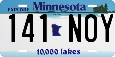 MN license plate 141NOY