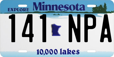 MN license plate 141NPA