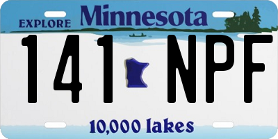 MN license plate 141NPF
