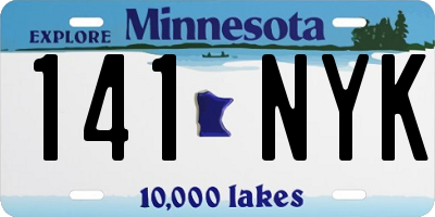 MN license plate 141NYK