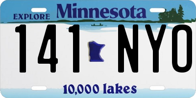 MN license plate 141NYO