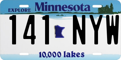 MN license plate 141NYW