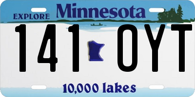 MN license plate 141OYT