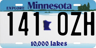 MN license plate 141OZH