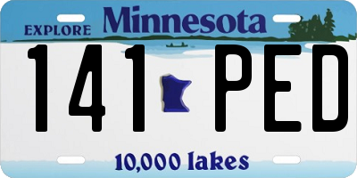 MN license plate 141PED