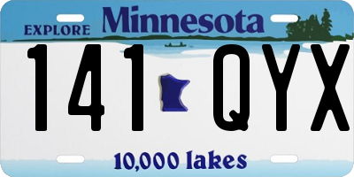 MN license plate 141QYX