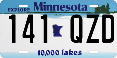 MN license plate 141QZD