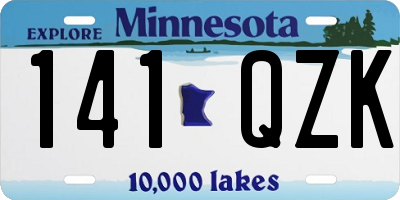 MN license plate 141QZK