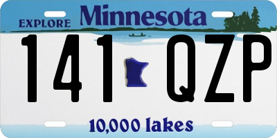MN license plate 141QZP