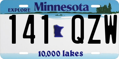 MN license plate 141QZW