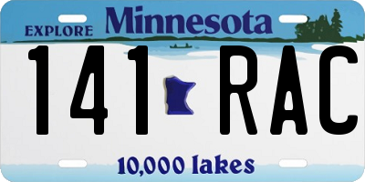 MN license plate 141RAC