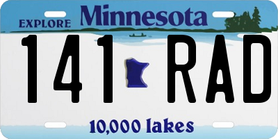 MN license plate 141RAD