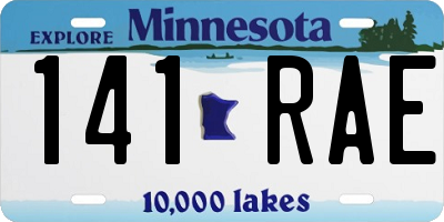 MN license plate 141RAE