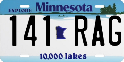 MN license plate 141RAG