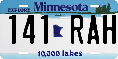 MN license plate 141RAH