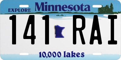 MN license plate 141RAI