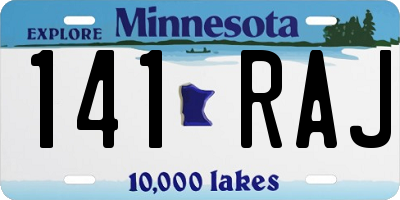 MN license plate 141RAJ