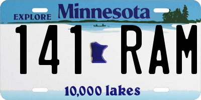 MN license plate 141RAM