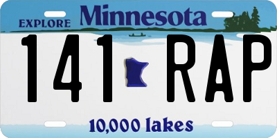 MN license plate 141RAP