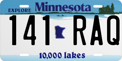 MN license plate 141RAQ