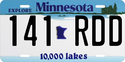 MN license plate 141RDD