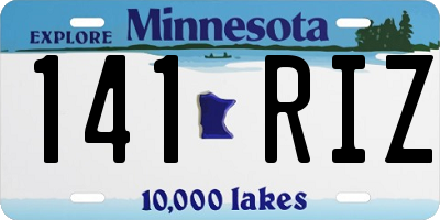 MN license plate 141RIZ