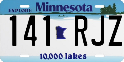 MN license plate 141RJZ