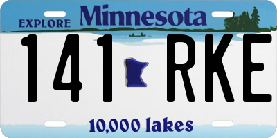 MN license plate 141RKE