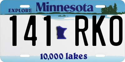 MN license plate 141RKO