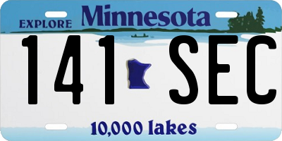 MN license plate 141SEC