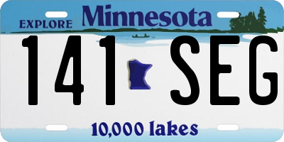 MN license plate 141SEG