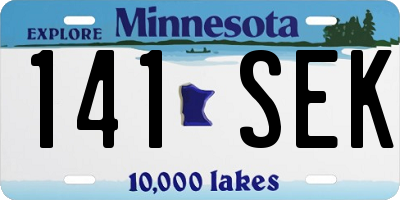 MN license plate 141SEK