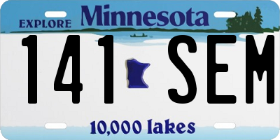 MN license plate 141SEM