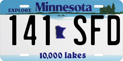 MN license plate 141SFD