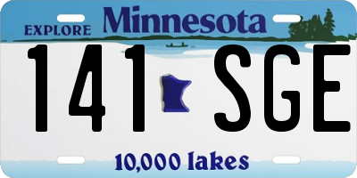 MN license plate 141SGE