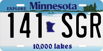MN license plate 141SGR