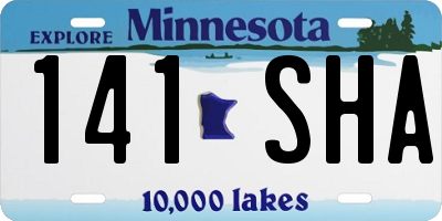MN license plate 141SHA