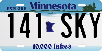 MN license plate 141SKY