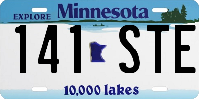 MN license plate 141STE