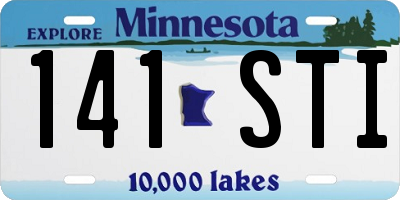 MN license plate 141STI
