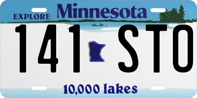 MN license plate 141STO
