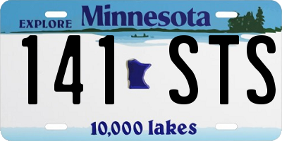 MN license plate 141STS