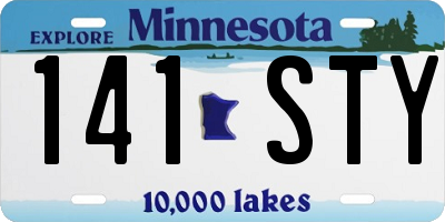 MN license plate 141STY