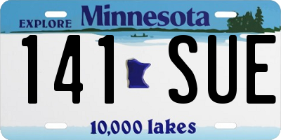 MN license plate 141SUE
