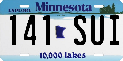 MN license plate 141SUI