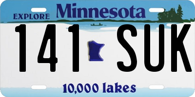 MN license plate 141SUK