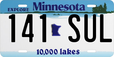 MN license plate 141SUL