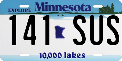 MN license plate 141SUS