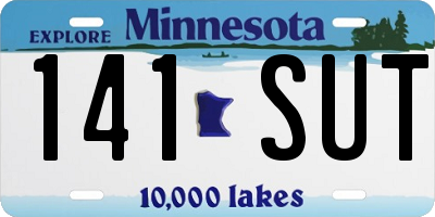 MN license plate 141SUT