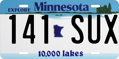 MN license plate 141SUX